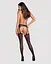 Сетчатые чулки-стокинги со стрелкой Obsessive Garter stockings S314 черные имитация гартеров S/M/L - миниатюра 4