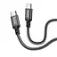 Кабель HOCO X14 Type-C to Type-C 60W, 1m, nylon, aluminum connectors, Black - мініатюра 3