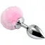 Анальна пробка з хвостиком LoveToy Metal Plug Small 7 см (рожевий) - мініатюра 1