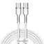 Кабель Baseus Cafule Metal Type-C to Type-C 100W (2m) white (CATJK-D02) - мініатюра 1