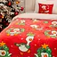 Плед Love You Новогодние гусята 150x200 см велсофт красный с принтом (9120) - миниатюра 3