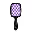 Щітка для волосся масажна продувна Superbrush Plus Hollow Comb прямокутна, Чорна з фіолетовим - мініатюра 1