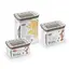 Набор из 3-х прямоуголь.герм.емкостей TOSCA бело-серый(0,7л+1,2л+2,2л) (55683) - миниатюра 1