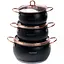 Набор кастрюль Haus Roland из нержавеющей стали 6,1/2,6/3,6 л, черный HP33525B - миниатюра 1
