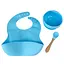 Набор детской посуды Силиконовая тарелка и слюнявчик MGZ-0110(Blue) в коробке - миниатюра 1