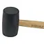 Киянка гумова Sigma 450 г дерев'яна рукоятка, чорна (4317721) - мініатюра 2