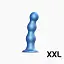 Насадка для страпона Strap-On-Me Dildo Plug Balls Blue Metallic XXL - миниатюра 2