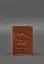 Кожаная обложка для паспорта с картой Украины светло-коричневый Crazy Horse - миниатюра 2