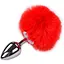 Металева анальна пробка Alive Fluffy Кролячий хвостик Plug M - мініатюра 1