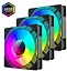 Вентилятор GameMax 120mm*3 KIT ARGB fan (функція ре версу) KF300R BK (KF300R BK) - мініатюра 1