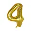 Шар воздушный фольгированный (102 см) Цифра 4 золото - миниатюра 1