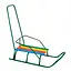 Детские санки "Классик/2" с ручкой, зеленые, круглые полозья - миниатюра 1