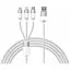 Кабель 3 в 1 Baseus Silky One-for-Three Fast Charging Cable USB-A to M+L+C 100W 1.5 м Білий - мініатюра 1