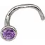 Серебряная серьга-пирсинг в нос. 1023.4С Аметистовый - миниатюра 1
