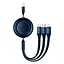 Кабель Baseus Bright Mirror 2 Series Retractable 3-in-1 Fast Charging Data Cable USB to M+L+C 3.5A 1.1m Blue - мініатюра 1