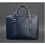 Шкіряна сумка для ноутбука і документів темно-синя - мініатюра 1