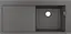 Кухонна мийка Hansgrohe S514-F450 1050x510 поличка зліва Stonegrey 43314290, Сірий - мініатюра 1