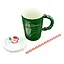 Чашка новогодняя Olens 102-1061-1 Рождественский свитер керамика с крышкой и трубочкой 380 мл Зеленая - миниатюра 2