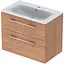 Тумба з умивальником Geberit Selnova Square 80 см 501.243.00.1 світлий горіх - мініатюра 1