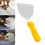 Шпатель скребок лопатка для теста из нержавеющей стали с пластиковой ручкой 25 см, Kitchen Master Желтый 85762 - миниатюра 1