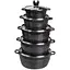 Набор кастрюль MGC алюминиевых 2,5/4/5/7/9 л с мраморным покрытием, черный MGC HP-4-411B - миниатюра 4