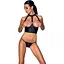 Комплект білизни з відкритими грудьми Passion GENEVIA Set WITH OPEN BRA L/XL black корсет стрінги - мініатюра 1