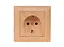 Розетка с заземлением Primera 3804 сосна (LUXEL)  - миниатюра 1