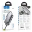 Мульти адаптер хаб Hoco HB33 10в1 Type-C to USB 3.0/ 2 USB 2.0/ Type-C/ HDMI/ VGA/ RJ45/ AUX/ SD/ TF PD 100W 0.18m сірий - мініатюра 8