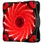 Кулер корпусной Voltronic sleeve fan 3pin + 4pin - 120мм, 12V, 1100об/мин, 15LED, RED - миниатюра 1