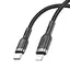 Кабель PD Hoco U117 Grand PD intelligent power-off charging data cable iP чорний - мініатюра 1