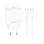 Зарядний пристрій - набір блок і кабель XO L141 Type-C to Type-C Single USB-C Fast Charger 20W білий - мініатюра 1