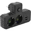 Розетка-двійник із заземленням Voltronic F-303 Black 2 розетки+3USB(1А)+Type-C 2500W 10A 220V - мініатюра 1