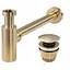 Сифон універсальний для умивальника Rea L.gold mat T click-clack золотий матовий REA-A8586, Золотий - мініатюра 1