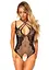 Тедди с открытым доступом Leg Avenue Net and lace crotchless teddy One size Black шнуровка на спине - миниатюра 3