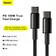 Кабель Baseus Type-C to Type-C Tungsten Gold Fast Charging 2 м 100W 5A (CATWJ-A01) - мініатюра 2