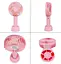 Ручний портативний вентилятор Portable Mini Fan X9 на акумуляторі з ручкою міні вентилятор USB Рожевий - мініатюра 2