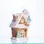 Новорічна декоративна фігурка з підсвічуванням Будиночок з Сантою Yiwu CR-6-6 з порцеляни 14 × 9 × 20 см  - мініатюра 2
