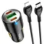АЗП Hoco NZ6 PD45W (2Type-C/1USB) + Type-C to Lightning Black - мініатюра 1