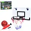 Баскетбольне кільце, пластиковий щит 40x26 см, металеве кільце 25 см, сітка, м’яч, насос - мініатюра 1