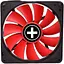 Вентилятор 140 мм Xilence XF051 чорний з червоним 140x140x25 мм - мініатюра 1