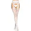 Ажурные колготки с сердечками Leg Avenue Heart White, One Size, имитация чулок - миниатюра 3