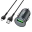 Автомобільний зарядний пристрій Hoco Z43 Mighty single port QC3.0 car charger set ( Micro ) Чорний - мініатюра 1