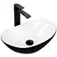 Умивальник Rea Royal mini black white накладний REA-U0538, Чорний матовий - мініатюра 1