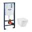 Комплект 4 в 1: Инсталляция Grohe Rapid SL 3 в 1 38772001 + Унитаз безободочный Kroner Eifel WHI523629 RIMLESS с сиденьем Slim Duroplast / Soft-close / Quick relase KE523629WHIR (387720 - миниатюра 1