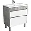 Тумба Мойдодир Polo Loft 80-U з умивальником Cosmo бетон з білим Сірий - мініатюра 1