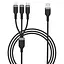 USB кабель WiWU Platinum PT05 3in1 cable (Lightning, Micro, Type-C) 1,2 Black - мініатюра 1