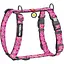 Шлейка для собак Waudog Nylon анатомическая H-образная с QR-паспортом, рисунок "Смайлики на розовом", пластиковый фастекс, M - миниатюра 1