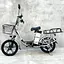 Электровелосипед E-scooter V12 двухместный 18 дюймов 600W 48V 16Ah + грузовой усиленный багажник - миниатюра 2