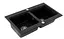 Кухонна мийка гранітна Rea Caddy подвійна black ZLE-00132, Чорний - мініатюра 1