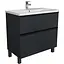 Тумба Мойдодир Rome 80-U с умывальником Debut 80 на подвесная/напольная Графит - миниатюра 1
